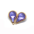 Paire de breloques en cristal violet en forme de larme avec bord doré pour bijoux DIY - 12x19x7mm (50 pièces/paquet) / Violet Vif