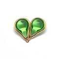 Pendentif en pierre naturelle verte en forme de goutte avec placage d'or pour DIY - 12x19x7mm (50 pièces/paquet) / Vert émeraude