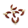 Crescent shaped goldstone pendants with gold metal bail for DIY jewelry making - 16x16mm / Gold Sandstone