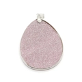 Pendentif goutte à paillettes roses avec cadre argenté et boucle pour bijoux DIY - N°2 (Bronze Antique) / 45x60mm