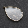 Pendentif en cristal naturel en forme de goutte avec bord doré et inclusions brunes - Style Pierre à Inclusion Transparente (8)