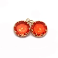 Paar orangefarbene facettierte Kristallanhänger mit vergoldeter Krallenfassung für DIY - Nummer 2 / 13 Mm (50 Stück/packung)