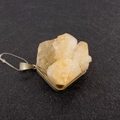 Irregular natural yellow crystal pendant with silver metal bezel and bail for DIY jewelry - Irregular Cluster Style (No. 2) / Citrine