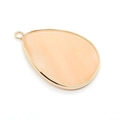 Waterdrop-shaped natural stone pendant with a gold metal rim and light orange finish - Light Orange Teardrop Style (No.5)