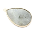 Waterdrop pendant with light grey natural stone and elegant golden metal edging - Light Gray Natural Texture Style (No.6)