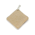 Square shell pendant with silver border and golden glitter inlay for DIY jewelry - Yellow / 53mm