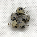 Irregular faceted dalmatian stone pendants with silver-plated loops for DIY jewelry - 8X12mm / Dalmatian Jasper (White Edge)