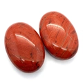 Cabochon ovale en jaspe rouge poli avec motifs noirs naturels pour bijoux DIY - Jaspe Rouge / Style Ovale