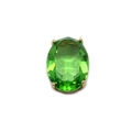 Ovale groene kristallen hanger in gouden zetting voor doe-het-zelf kettingen - Groen / 13x20mm (20 Stuks/verpakking)
