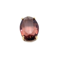 Gefacetteerde ovale donkerpaarse kristallen hanger met gouden vierklauwszetting voor sieraden - Rood / 13x20mm (20 Stuks/verpakking)