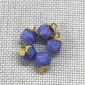 Faceted purple amethyst stone pendants with gold plated edges for DIY jewelry making - 8X12mm / No.27 (Yellow Edge)