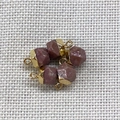 Five natural amethyst faceted stones with gold plating pendants for DIY jewelry making - 8X12mm / No.29 (Yellow Edge)