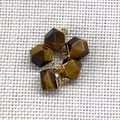 Tiger eye faceted irregular stone pendants with golden metal loops for DIY jewelry - 8X12mm / Tiger Eye (Yellow Edge)