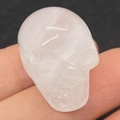 Crâne en cristal transparent sculpté, pierre de quartz blanc poli de 18x24mm pour bijoux - Jade Blanc