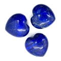 Perle a forma di cuore in lapislazzuli lucidato con screziature dorate naturali - 30x30mm / Lapislazzulo