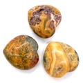 Pietre di diaspro bumblebee a forma di cuore lucidate con motivi naturali gialli e grigi - 30x30mm / Bumblebee Jasper Style (8)