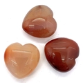Pietre di agata rossa lucida a forma di cuore in tonalità arancio e rosso scuro - 30x30mm / Red Agate Style (13)