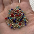 Colorful faceted crystal beads and golden ball chain jewelry for DIY necklaces - 10m/Roll