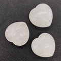 Pietre di cristallo naturale bianco a forma di cuore per creazione gioielli fai-da-te - 30x30mm / Cristallo di rocca