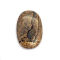 Oval picture jasper natural stone cabochon with unique landscape patterns for DIY jewelry - 1 Piece (20x30mm) / Jasper