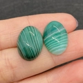 Cabochon en malachite verte à rayures ovales pour la création de bijoux DIY - 13x18mm / Agate Verte Rubanée