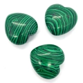 Perle a forma di cuore in malachite verde lucida con motivi naturali a strisce - 30x30mm / Malachite