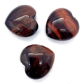 Perline a cuore in occhio di tigre rosso lucido con trama fibrosa naturale per gioielli fai-da-te - 30x30mm / Red Tiger Eye Style (29)