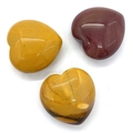 Pietre naturali lucide a forma di cuore in diaspro e occhio di tigre per gioielli fai da te - 30x30mm / Diaspro Giallo