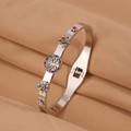 Bracelet arbre de vie argenté avec strass multicolores et fermoir à ressort - Arbre de Vie Coloré (6024824105541)