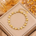 Bracelet coeur en acier inoxydable plaqué or 18k avec cristaux de zircone scintillants - Coeur Blanc