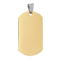 Minimalist gold dog tag pendant in polished stainless steel for custom engraving - Pointed Style / 22mm x 36mm / Gold