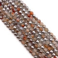 Polished silver beads and orange ice crackle agate stones for DIY jewelry making - 6mm / Electroplated Silver & Warm Crackle Mix (Style 3)