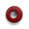 Deep red round stone bead with center hole for DIY jewelry making and necklaces - Large Hole Style / Rainbow Stone