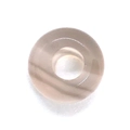 Translucent pale lavender agate stone ring pendant for custom DIY necklace jewelry - Large Hole Style / Grey Agate