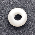 Polished white natural stone donut charm 4x10mm for DIY necklace jewelry making - Large Hole Style / White Jade