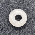 Translucent white agate donut pendant with natural texture for DIY jewelry making - Large Hole Style / White Crystal