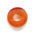 Polished orange red agate stone spacer bead with smooth surface and center hole - Large Hole Style / Orange Red Style (13)