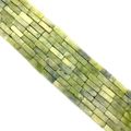 Light green natural stone rectangle tube beads for DIY jewelry making and craft projects - 4x13mm / Southern Jade