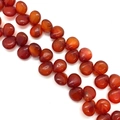 Perle di agata rossa lucida a forma di cuore con motivi naturali a strisce colorate - 10x12mm / Agata Rossa (N. 1)