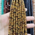 Perle a rondella in pietra occhio di tigre con trama naturale per creazione di gioielli - 2x6mm / Occhio di tigre