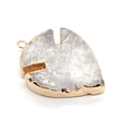 Colgante de cristal blanco natural en forma de hoja con borde dorado para joyería - Estilo de punta de flecha pequeña / N.º 1 (Blanco)