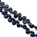 Perle in pietra nera lucida a forma di cuore per gioielli e collane fai-da-te - 10x12mm / Agata nera