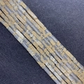 Golden rutilated quartz column beads with natural needle-like inclusions for jewelry DIY - 4x13mm / Tea Watermelon
