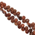 Sparkling dark brown goldstone teardrop beads for DIY jewelry making accessories - 10x12mm / Gold Sandstone