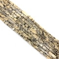 Spotted natural stone rectangular tube beads 4x13mm for DIY jewelry making necklaces - 4x13mm / Feldspar