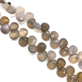 Perles de quartz rose facettées en forme de cœur tons bruns pour création de bijoux - 8X12mm / Agate Grise