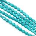 Gefacetteerde ovale turquoise kralen met natuurlijke aders voor DIY-sieraden maken - Ongeveer 25 Stuks / Blauw Turkoois