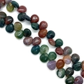 Polished drop-shaped natural stone beads in assorted colors for DIY jewelry making - 10x12mm / Mixed Gemstone (No. 10)