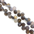 Heart-shaped natural agate beads in mixed grey, blue, and purple tones for DIY jewelry - 10x12mm / Natural Agate (No. 11)
