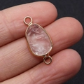 DIY jewelry connector with transparent natural stone and gold-plated double-loop frame - Transparent Crystal